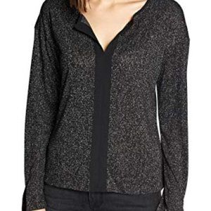 Sanctuary Sienna Metallic Sheer Pullover Top